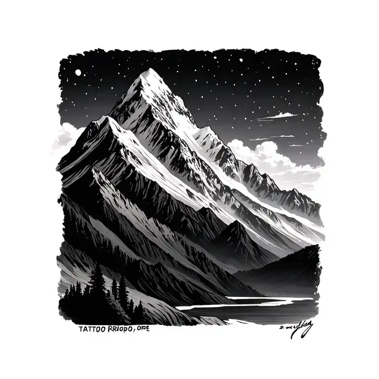 Heart Mountain tattoo design idea