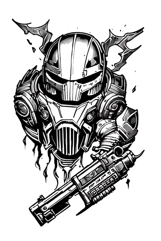 doom slayer forearm tattoo tattoo design idea