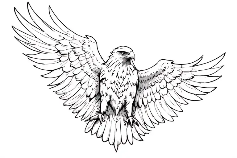 eagle with outstretched wings tattoo design idea