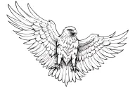 eagle with outstretched wings tattoo design idea