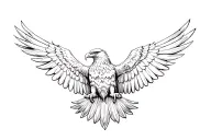 eagle with outstretched wings tattoo design idea