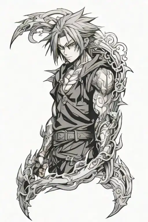 anime character Big 3 tattoo design idea