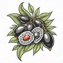 black olives tattoo design idea