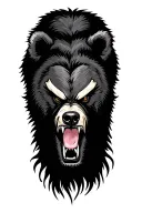 angry bear face tattoo design idea