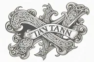 Dog Bone with the name Titan intertwined within tattoo design idea