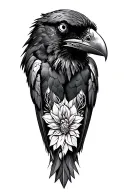 Raven looking inquisitive tattoo design idea