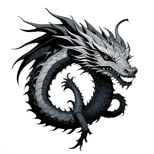 dragon Ouroboros tattoo design idea