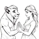 Simba and his mother holding tattoo design idea