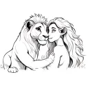 Simba and his mother holding tattoo design idea