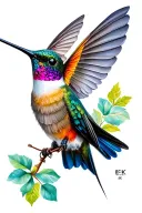 hummingbird for grandma  tattoo design idea