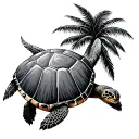 Palm Tree And Turtle tattoo design idea