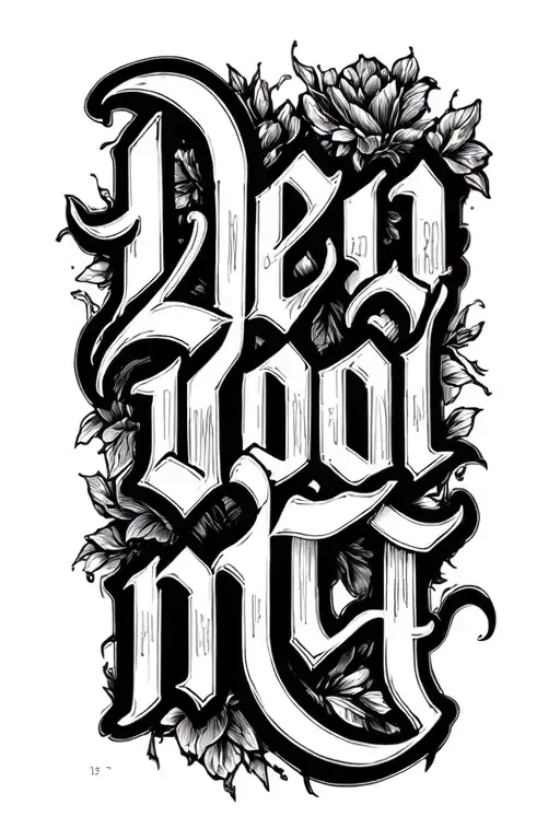 "Devonte" dark lettering tattoo tattoo design idea