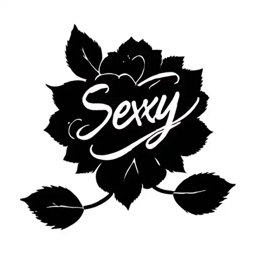 line tattoo "sexy" script tattoo tattoo design idea