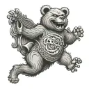 be grateful dead dancing bear tattoo design idea