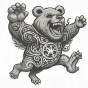 be grateful dead dancing bear tattoo design idea