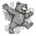 be grateful dead dancing bear tattoo design idea