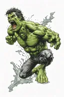 Marvels the hulk, and DC's Doomsday amalgomation tattoo design idea
