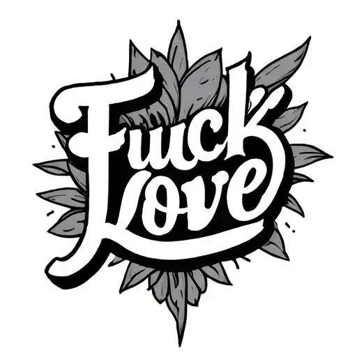 "Fuck Love" anogram tattoo design idea