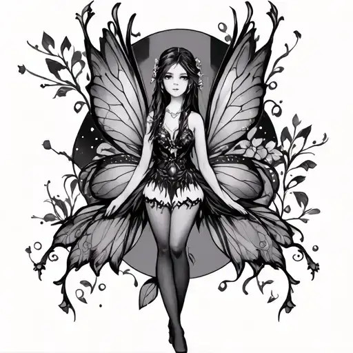 fairy dark anime style tattoo tattoo design idea