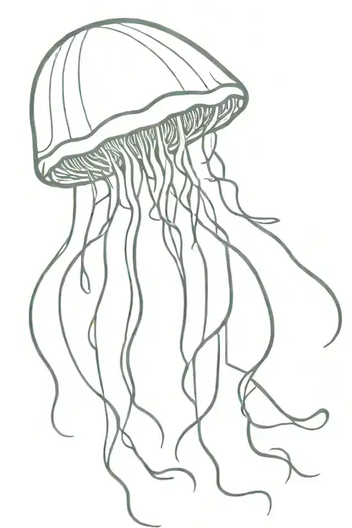 jellyfish with large tentacles tattoo design idea