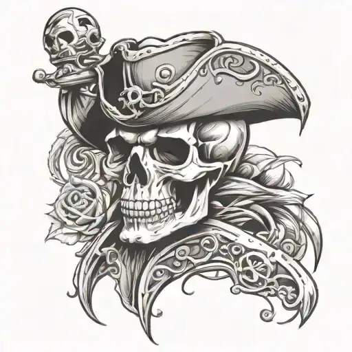 Pirate Skull tattoo design idea