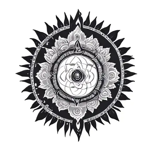 Sudarshan Chakra tattoo design idea