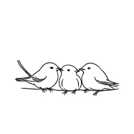 3 little birds sitting together tattoo design idea