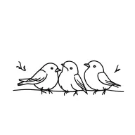 3 little birds sitting together tattoo design idea