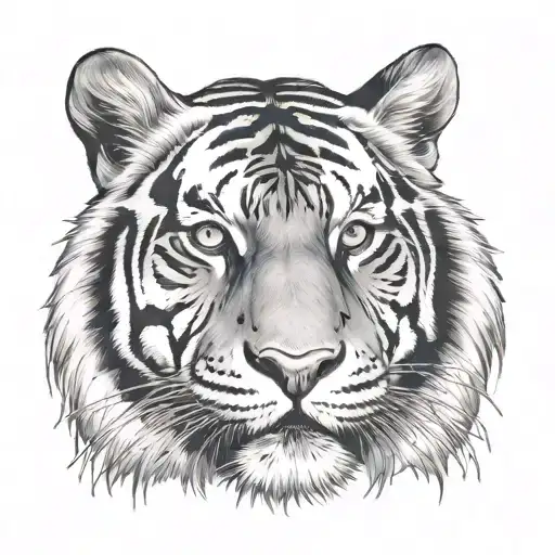 tiger face tattoo design idea