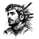 coder software engineer programmer strong minded strong personality using curcle and trangle tattoo design idea