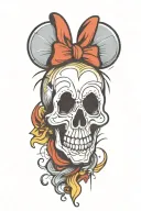 Mickey Mouse skull tattoo design idea