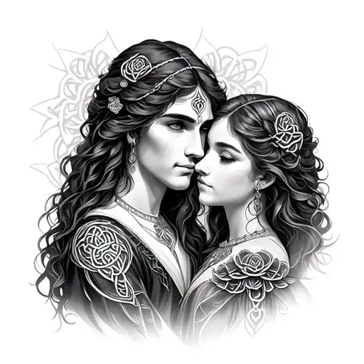 Celtic Father Daughter tattoo design idea