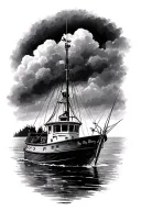 fishing boat for my dad memorial tattoo design idea