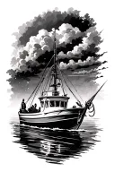 fishing boat for my dad memorial tattoo design idea