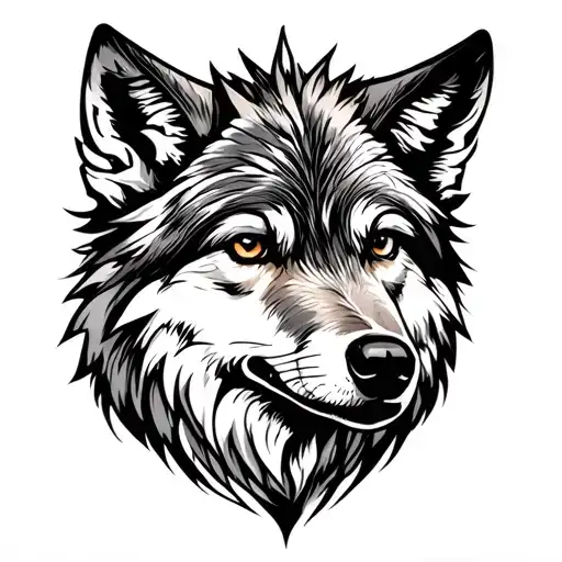 American traditional coyote tattoo design idea
