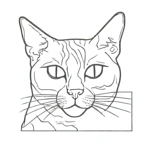 outline cats face tattoo tattoo design idea