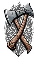 crowbar, axe and firehouse tattoo design idea