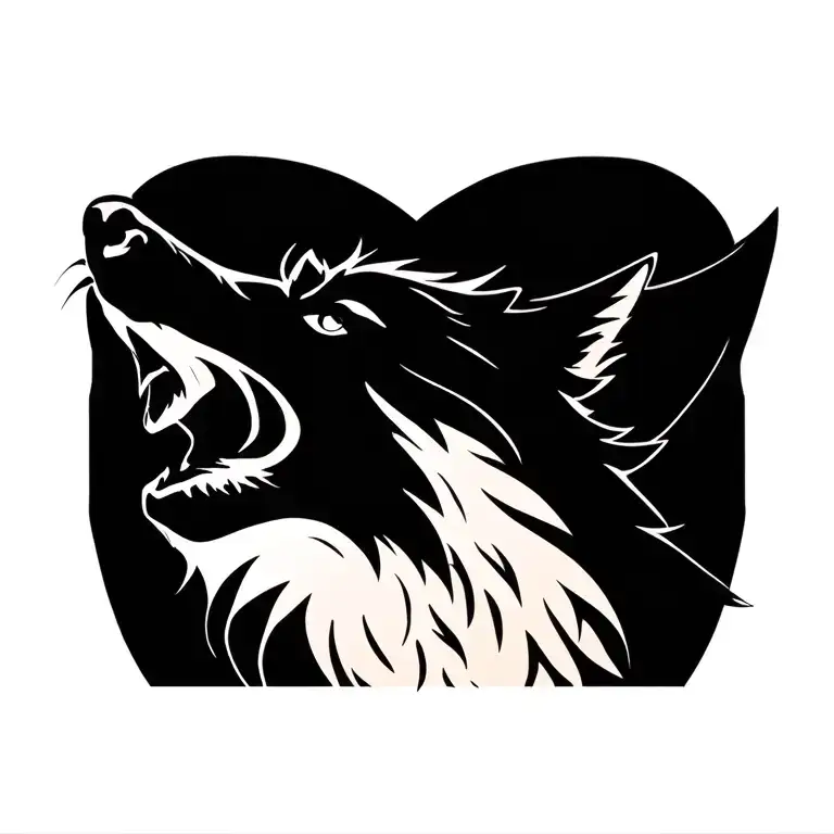 howling wolf tattoo design idea