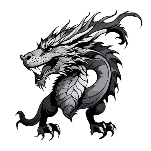 Leo and the Dragon tattoo design idea
