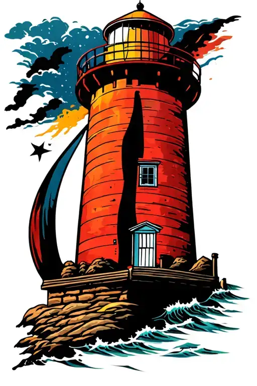 a breton lighthouse standing tall tattoo design idea