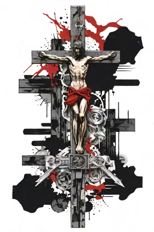 three crucifix's with VIII XVII MMXXII  tattoo design idea