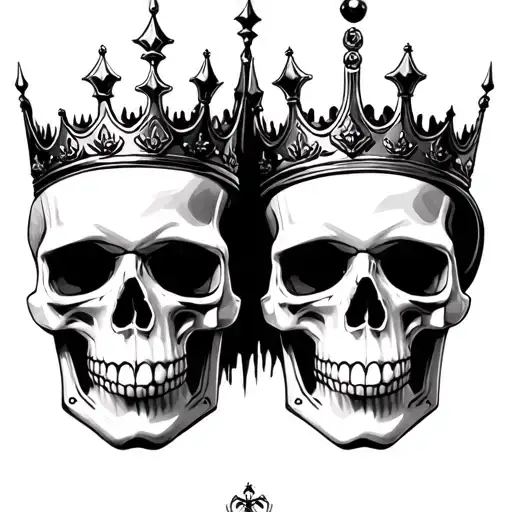 skull king and queen tattoo design idea