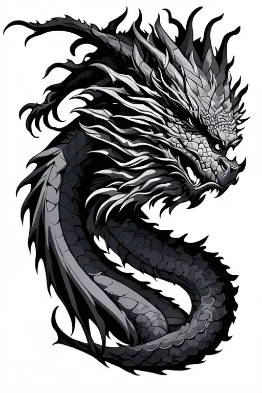 three headed dragon  tattoo design idea