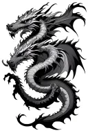 three headed dragon  tattoo design idea