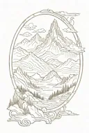 mountains in a frame tattoo design idea
