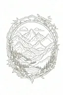 mountains in a frame tattoo design idea
