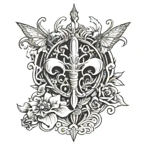 tarot new orleans hornets fleur tattoo design idea