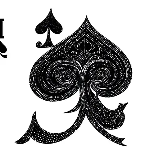 "Q" queen of spades symbol tattoo design idea