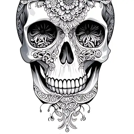 Skull Mandala tattoo design idea
