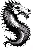 korean horse skull dragon picses tattoo design idea